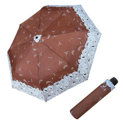 15541 hit mini flowers brown damsky skladaci destnik