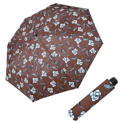 15547 hit mini flowers brown damsky skladaci destnik