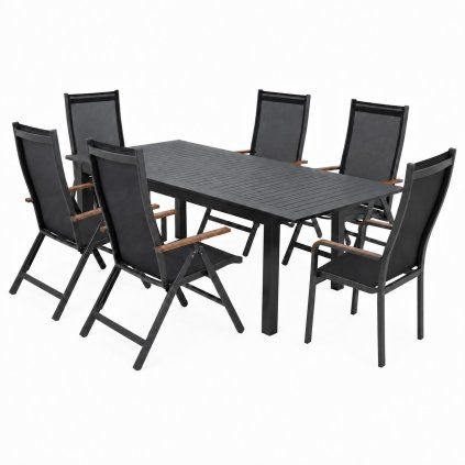 15881 expert antracit wood plus zahradni hlinikova sedaci souprava 4 2 1