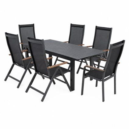 15887 expert antracit wood plus zahradni hlinikova sedaci souprava 4 2 1